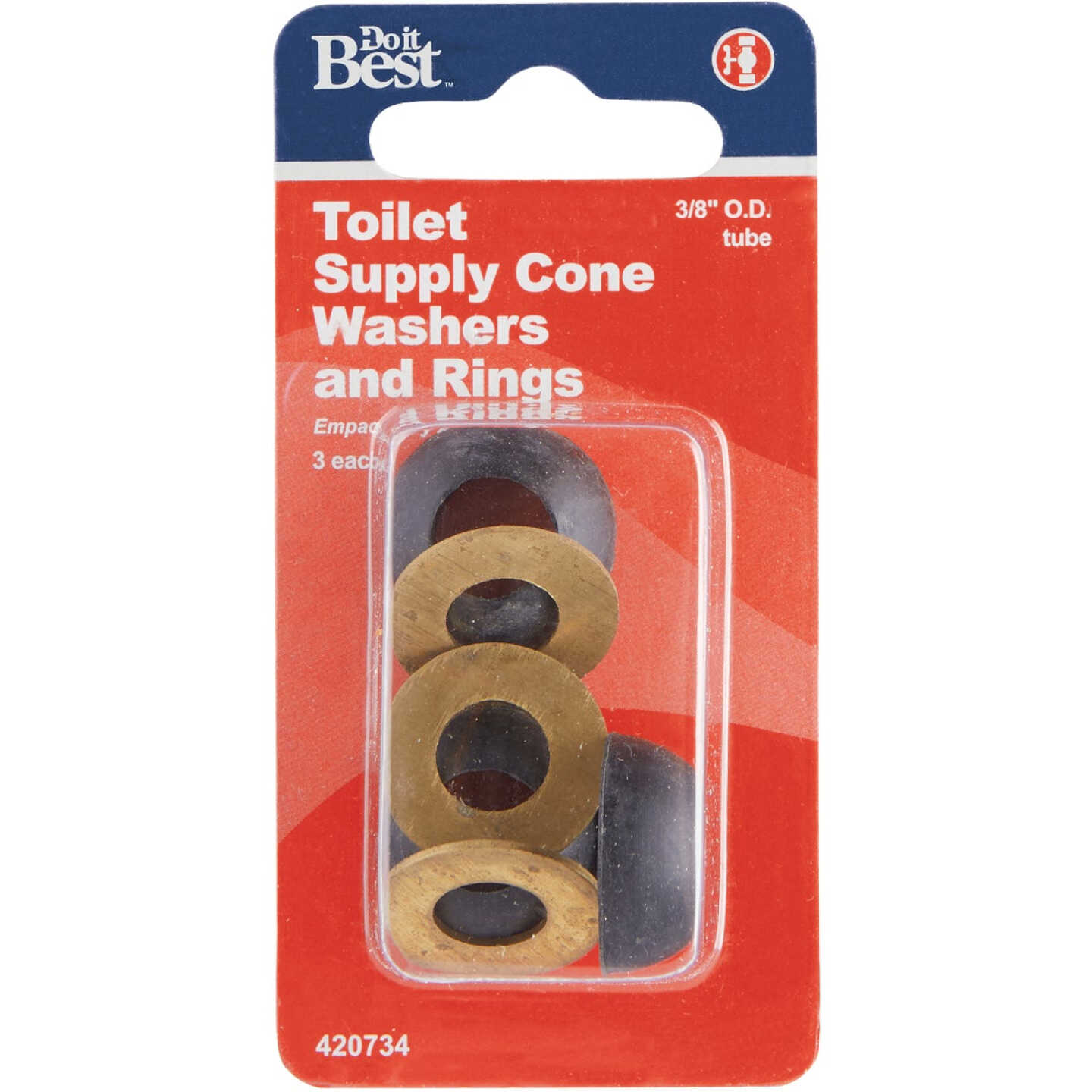 Do it Best 3/8 In. Black Cone Faucet Washer (6 Ct.) Image 2