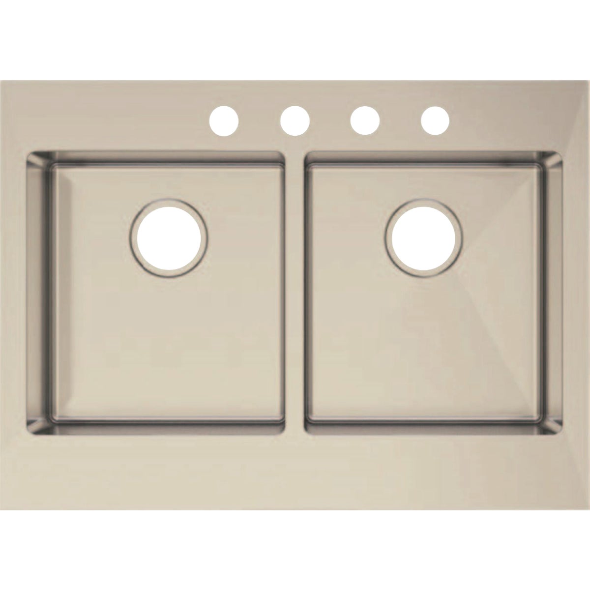 Compass Manufacturing Double Bowl 33 In. x 24 In. x 8 In. Stainless Steel Flat Front Apron Farm Sink