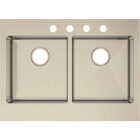 Compass Manufacturing Double Bowl 33 In. x 24 In. x 8 In. Stainless Steel Flat Front Apron Farm Sink Image 1