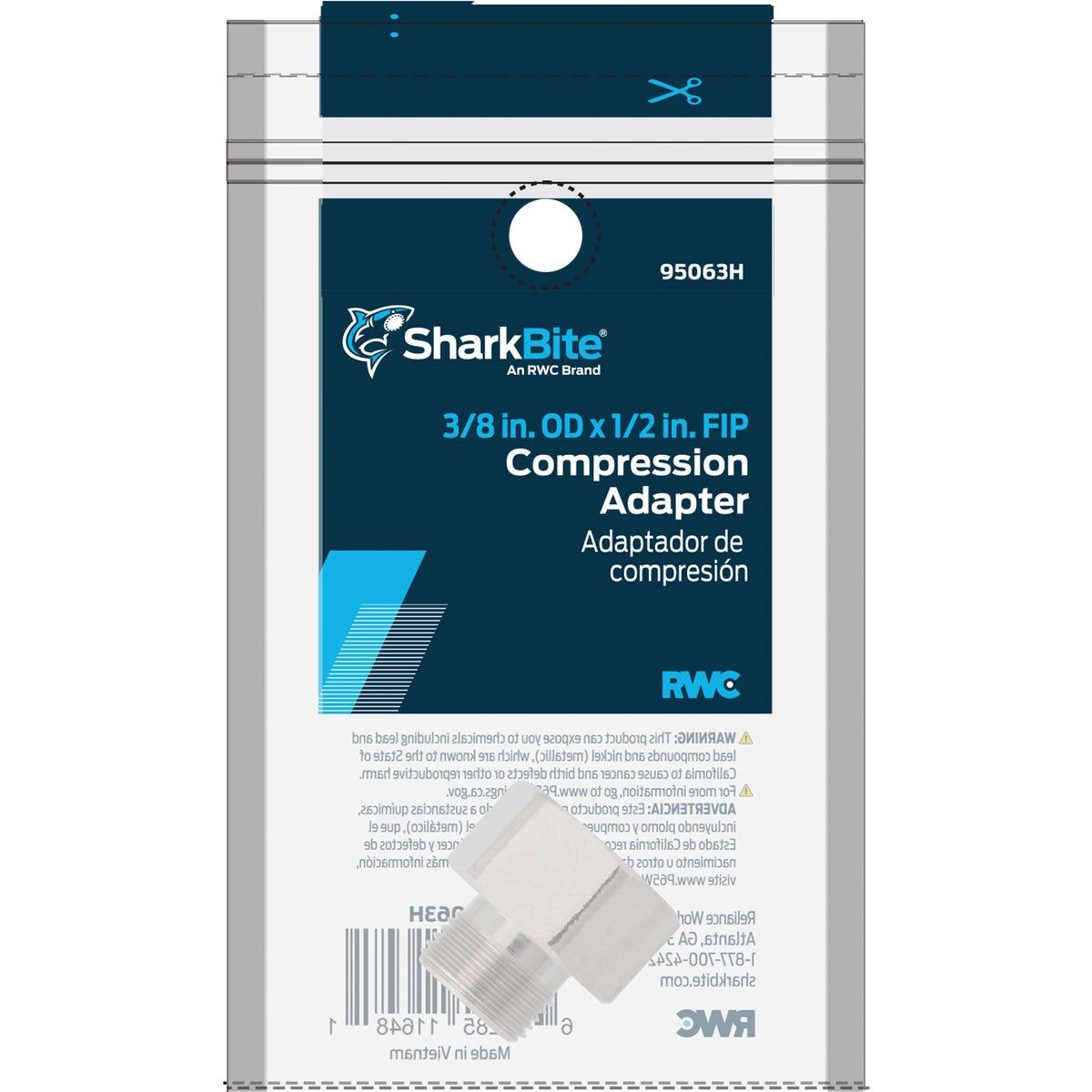 SharkBite 1/2 In. Comp Female x 3/8 In. Comp Male Adapter Fitting Image 2