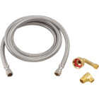 Eastman 3/8 In. Comp x 3/8 In. MIP (or 3/4 In. FHT) x 6 Ft. L. Braided Stainless Steel Universal Dishwasher Installation Kit Image 1