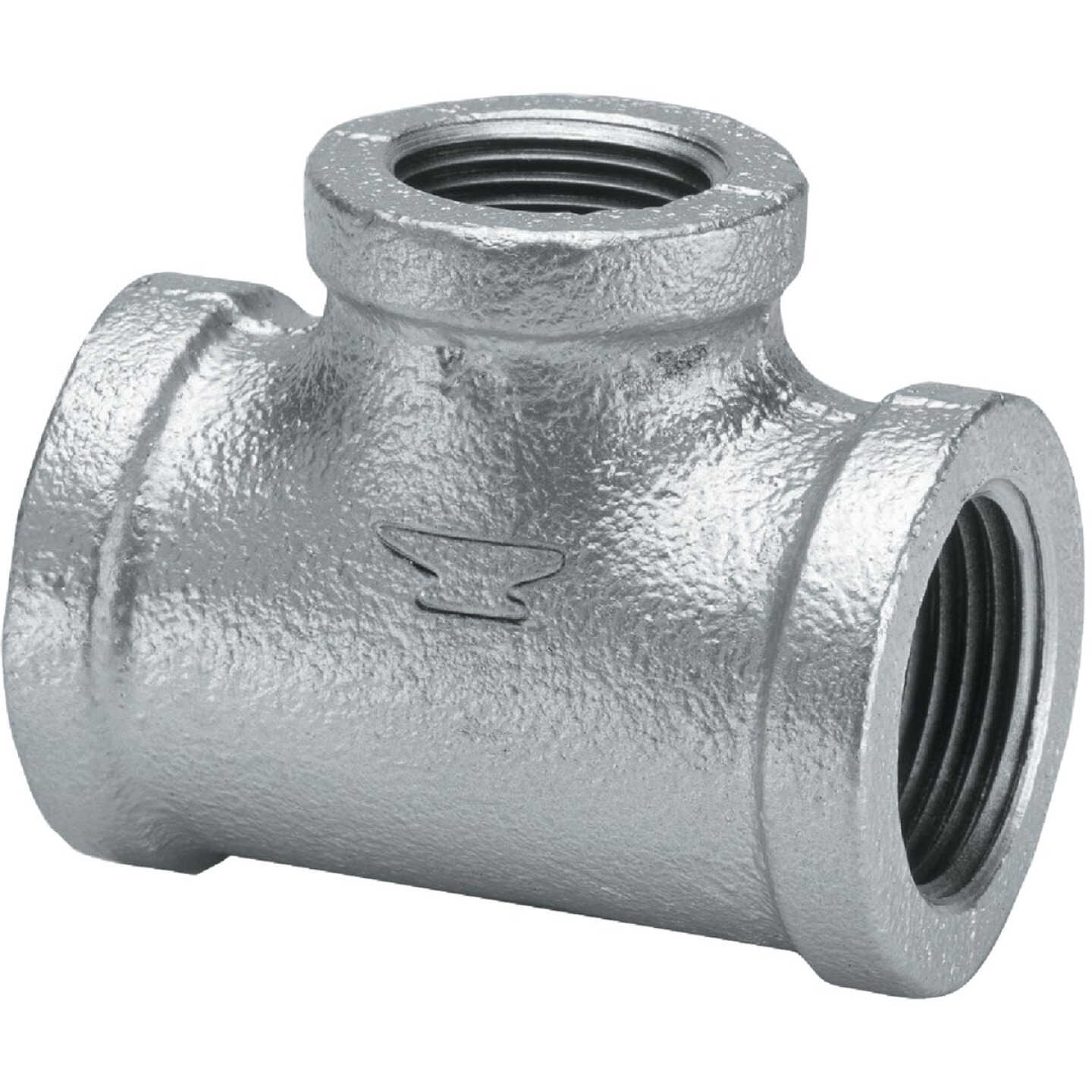 Anvil 3/4 In. x 3/4 In. x 1/2 In. Malleable Iron Reducing Galvanized Tee Image 1