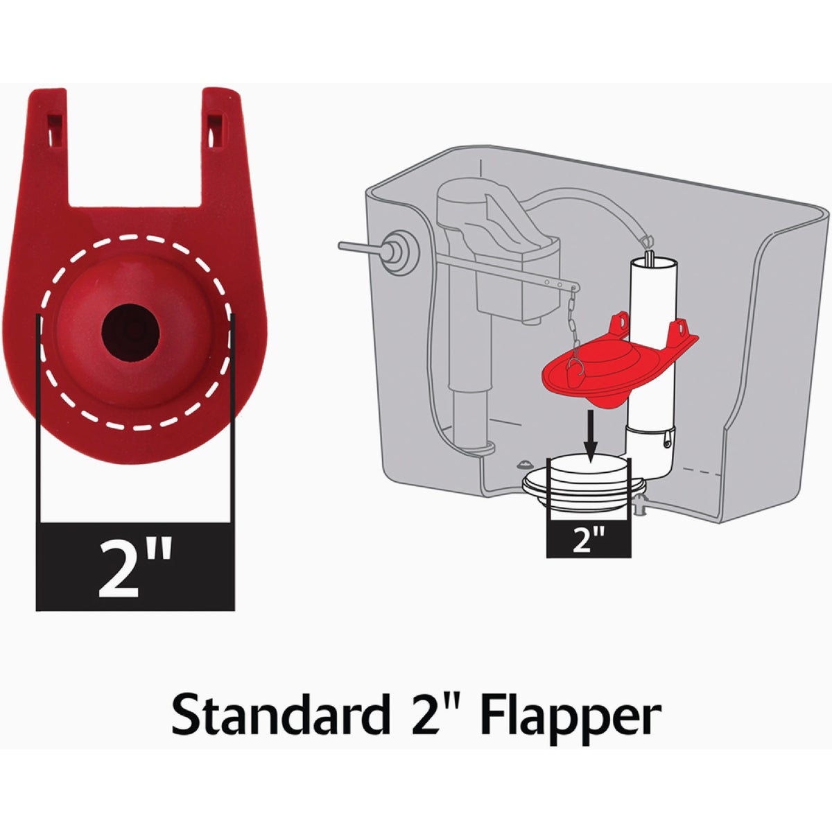 Korky Premium Universal Tank Ball Red Flapper  Image 4