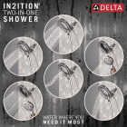 Delta In2ition 5-Spray 1.75GPM Two-In-One Universal Shower Head, Chrome Image 2
