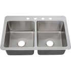 Stylebuilt 33 In. x 22 In. x 9 In. 50/50 Double Bowl Dual Mount Kitchen Sink Image 2