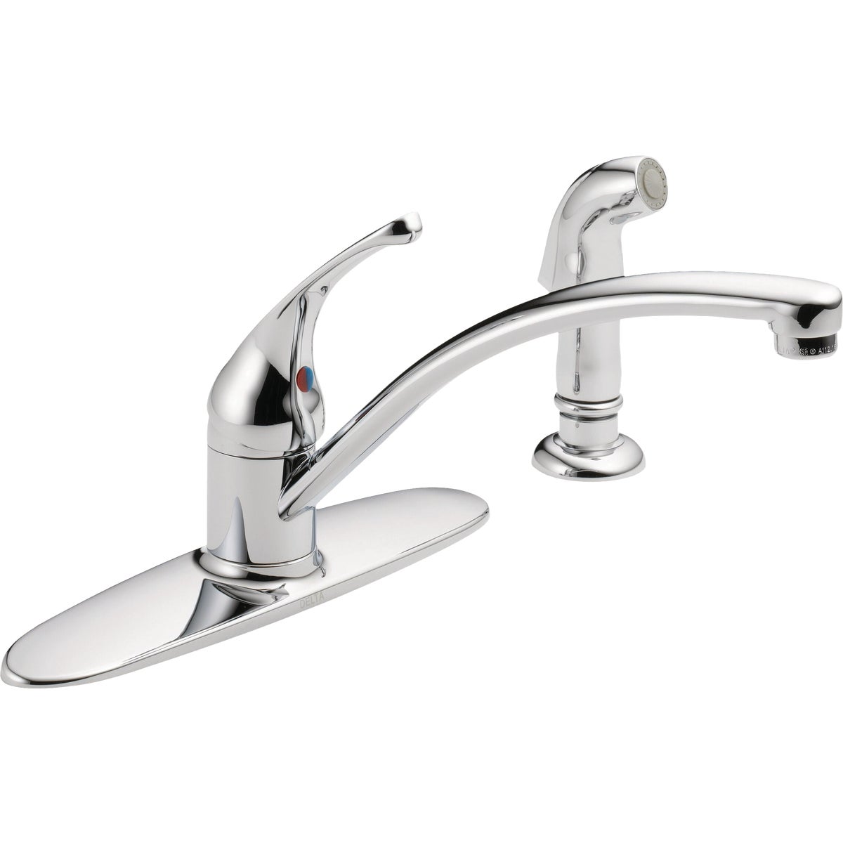 Delta Foundations Chrome Kitchen Faucet With Side Spray