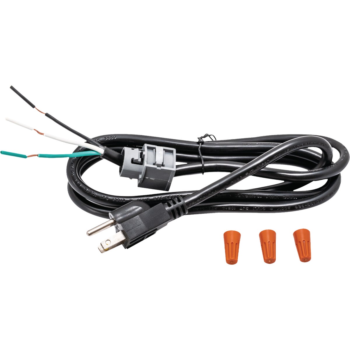 Eastman 5.33 Ft. Black Vinyl 3-Prong Dishwasher Power Cord Kit with Straight Cord