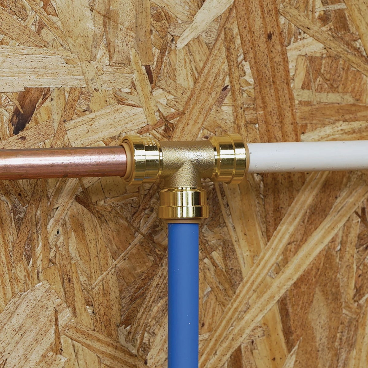 QuickFitting 3/4 In. x 1/2 In. x 1/2 In. Push-to-Connect Brass Reducing Tee Image 4