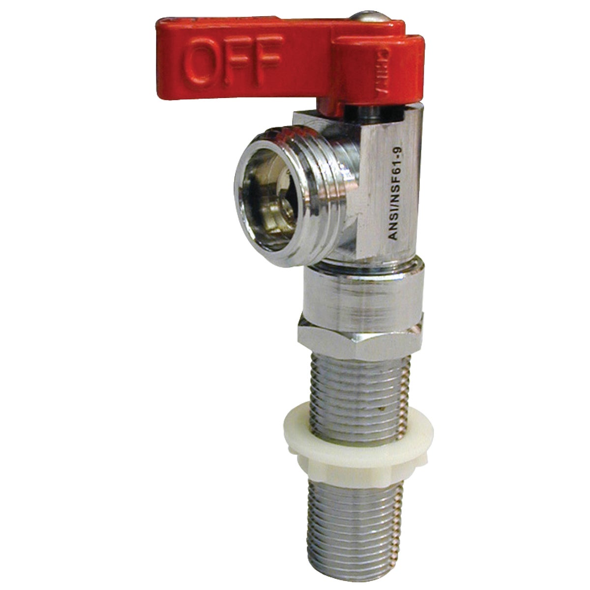 ProLine 1/2 In. MIP x 1/2 In. SWT x 3/4 In. MHT Red Handle Washing Machine Valve