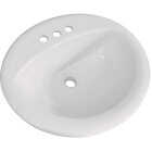 Compass Manufacturing Canton Oak Lawn Oval White Drop-In Bathroom Sink Image 1