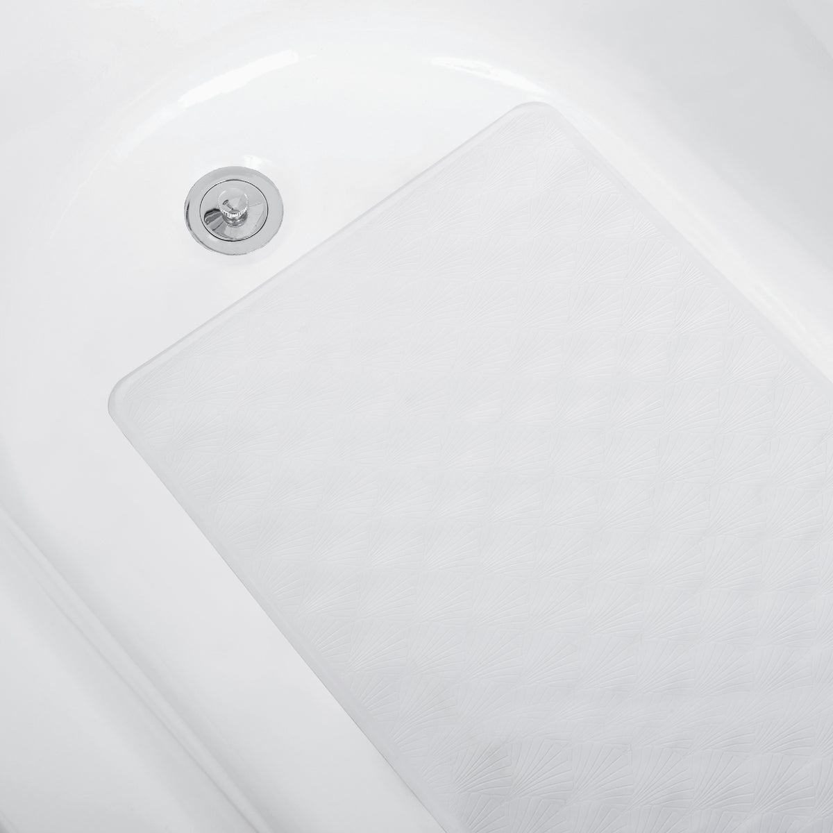 Zenith Zenna Home 16 In. x 28 In. White Rubber Bath Mat Image 3