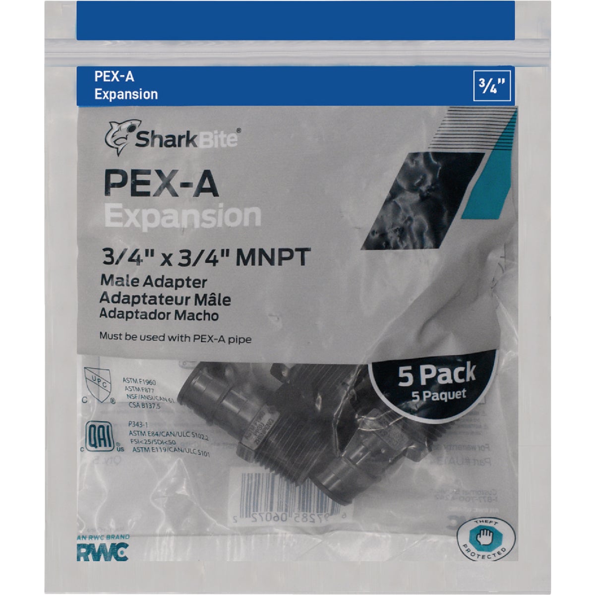 SharkBite 3/4 In. PEX-A x 3/4 In. MNPT Poly Adapter (5-Pack) Image 2