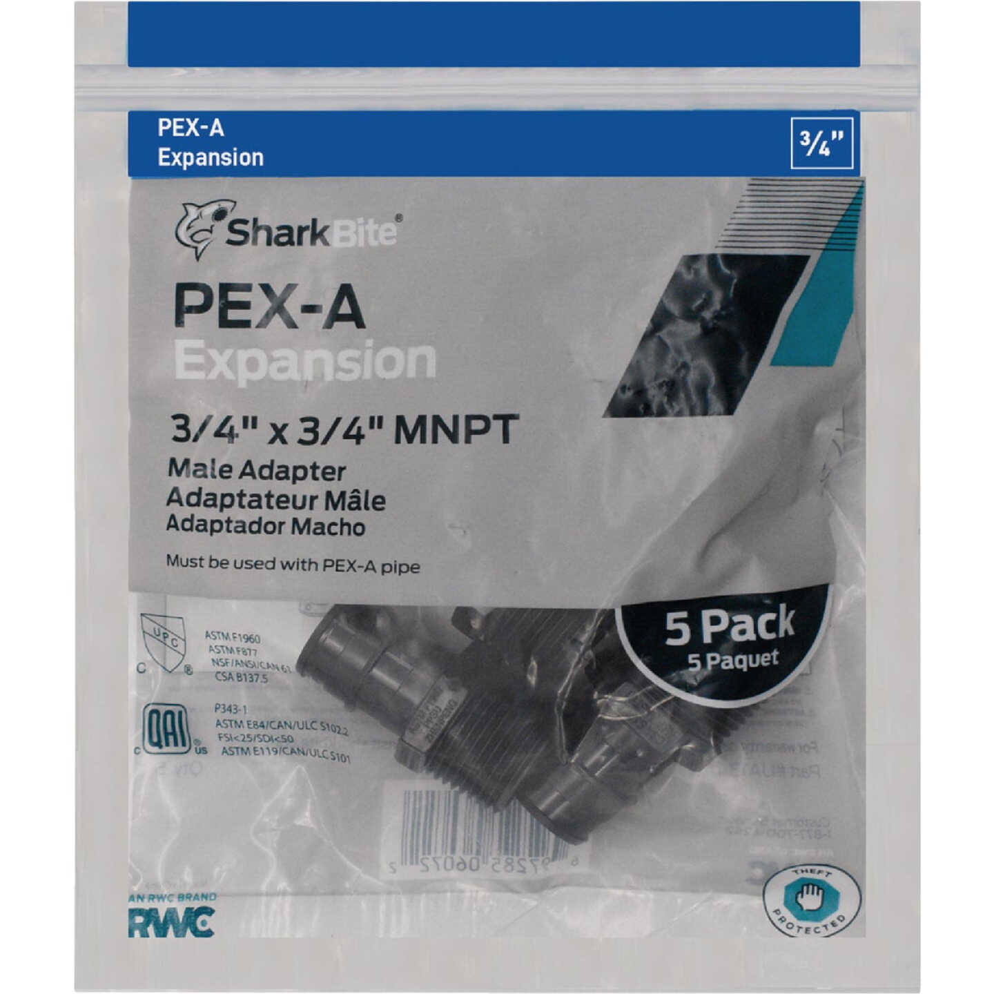SharkBite 3/4 In. PEX-A x 3/4 In. MNPT Poly Adapter (5-Pack) Image 2