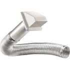 Lambro 4 In. x 8 Ft. Semi-Rigid Duct Exhaust Through-Wall Dryer Vent Kit, White (5-Piece) Image 1