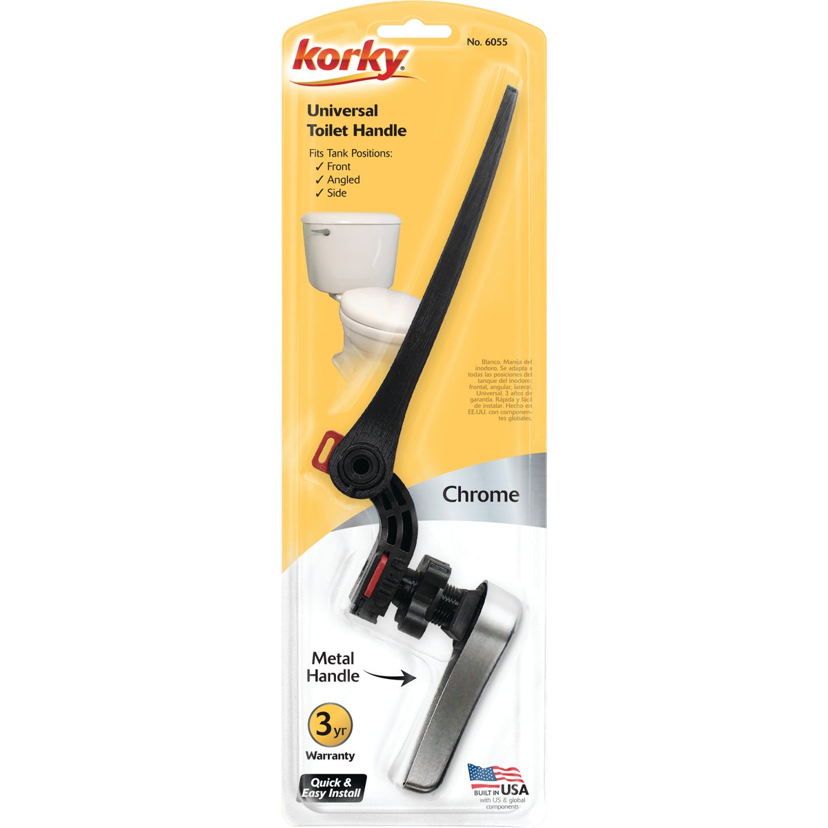 Korky Universal White Flush Tank Lever with Plastic Handle