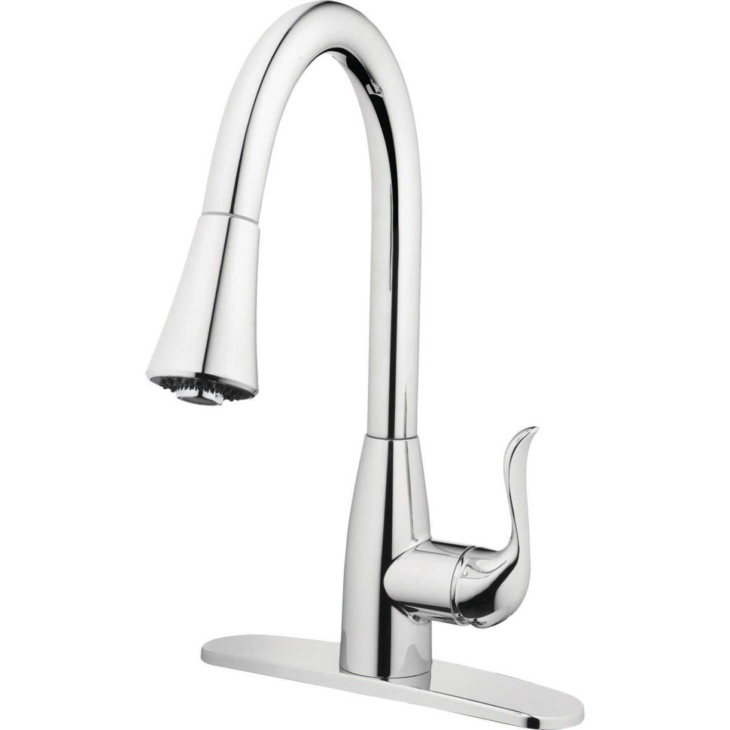 Homepointe Single or 3-Hole High Arc Pull-Down Kitchen Faucet, Chrome Image 1