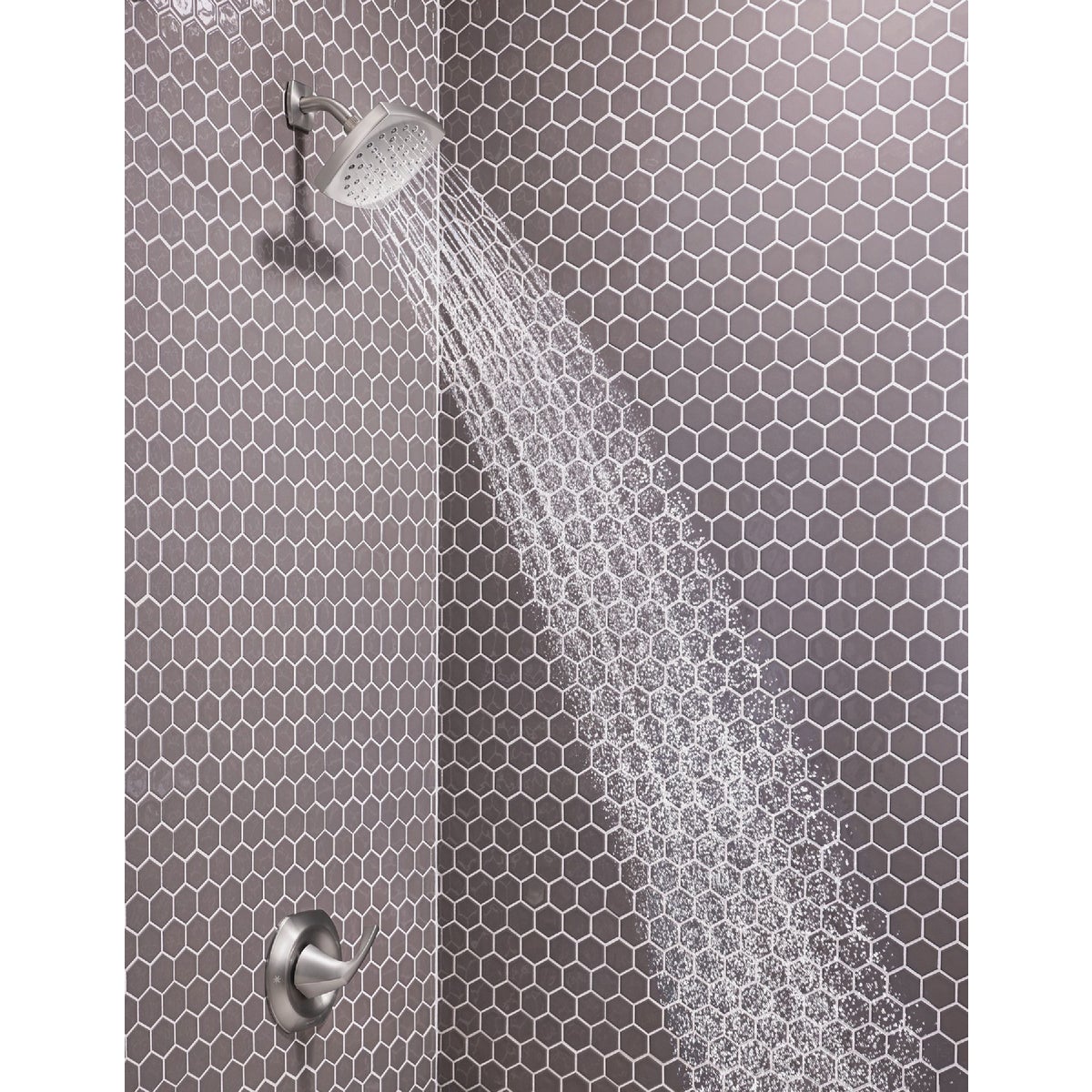 Moen Lindor Posi-Temp 1-Handle Lever Shower Faucet, Spot Resist Brushed Nickel Image 2