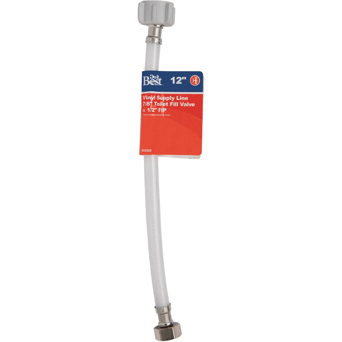 Do it Best 1/2 In. FIP x 7/8 In. BC Nut x 12 In. L Slip-Joint x Ballcock Toilet Connector Image 2