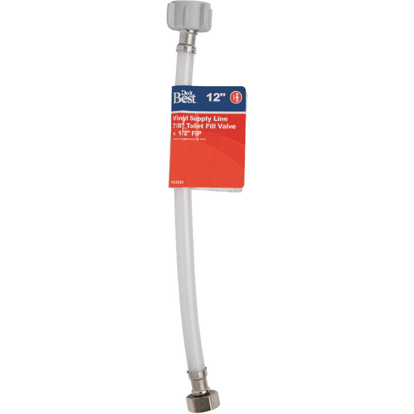Do it Best 1/2 In. FIP x 7/8 In. BC Nut x 12 In. L Slip-Joint x Ballcock Toilet Connector Image 2