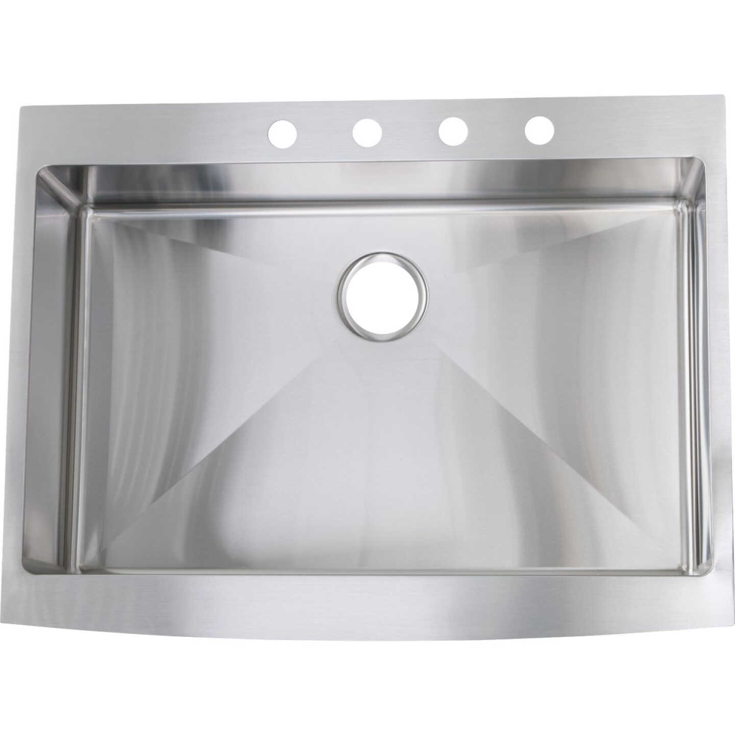 Stylebuilt 33 In. x 25 In. x 8 In. Single Bowl Curved Front Apron Farm Kitchen Sink Image 3