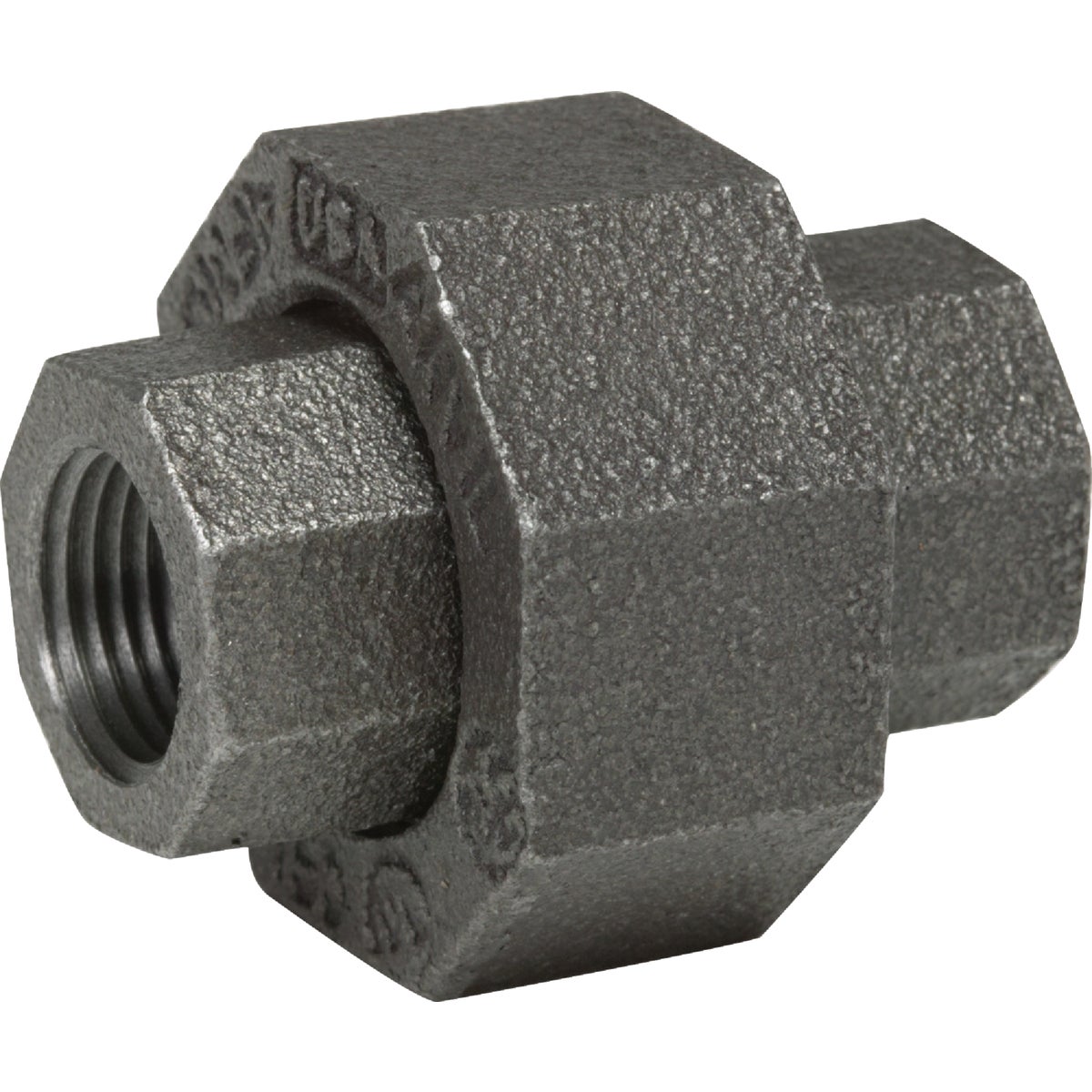 Anvil 3/8 In. Ground Joint Malleable Black Iron Union Image 1