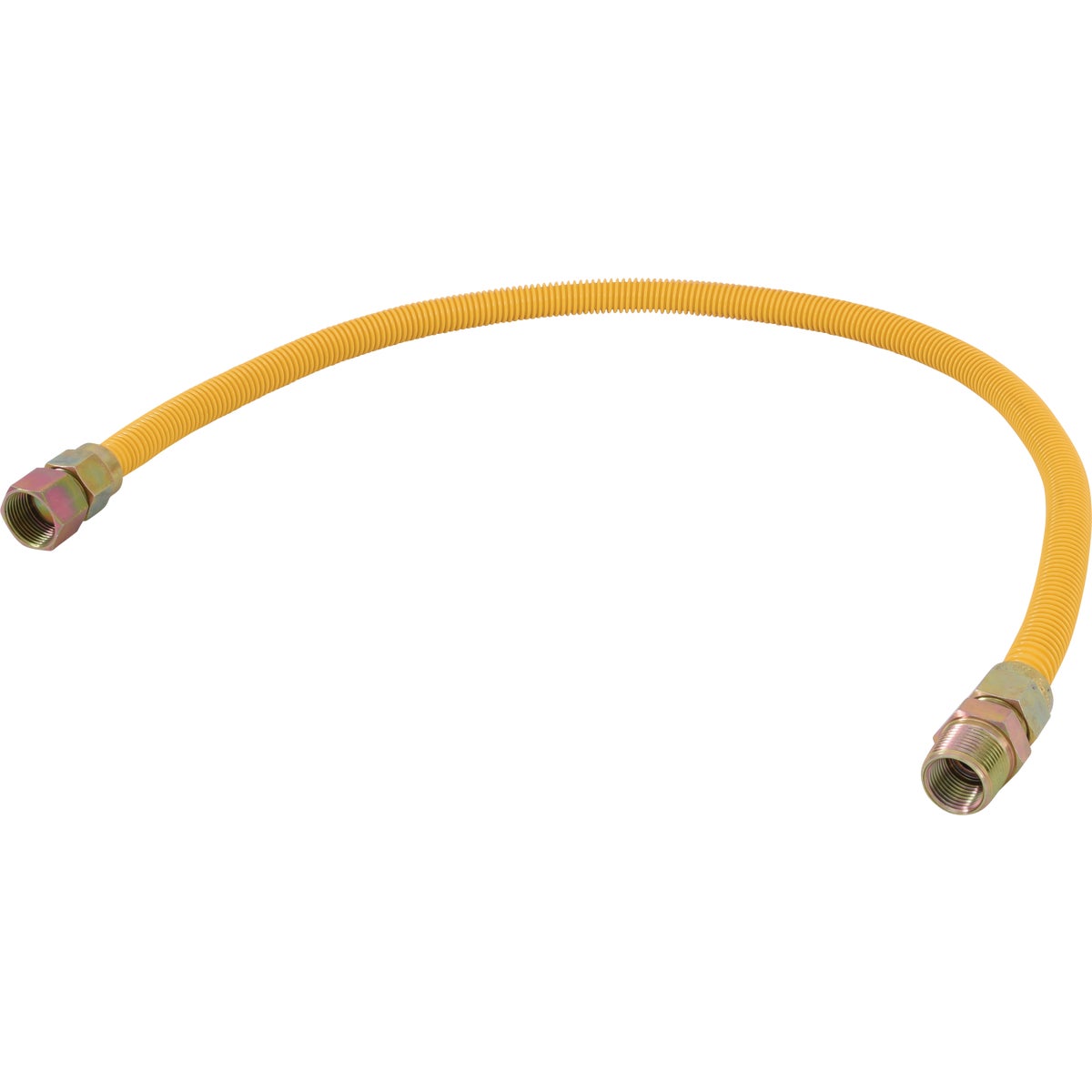 Eastman 5/8 In. OD x 36 In. 3/4 In. FIP x 1/2 In. FIP (Tapped 3/8 In. FIP) Coated Stainless Steel Gas Connector with ArmorBoost Excess Flow Valve Image 1