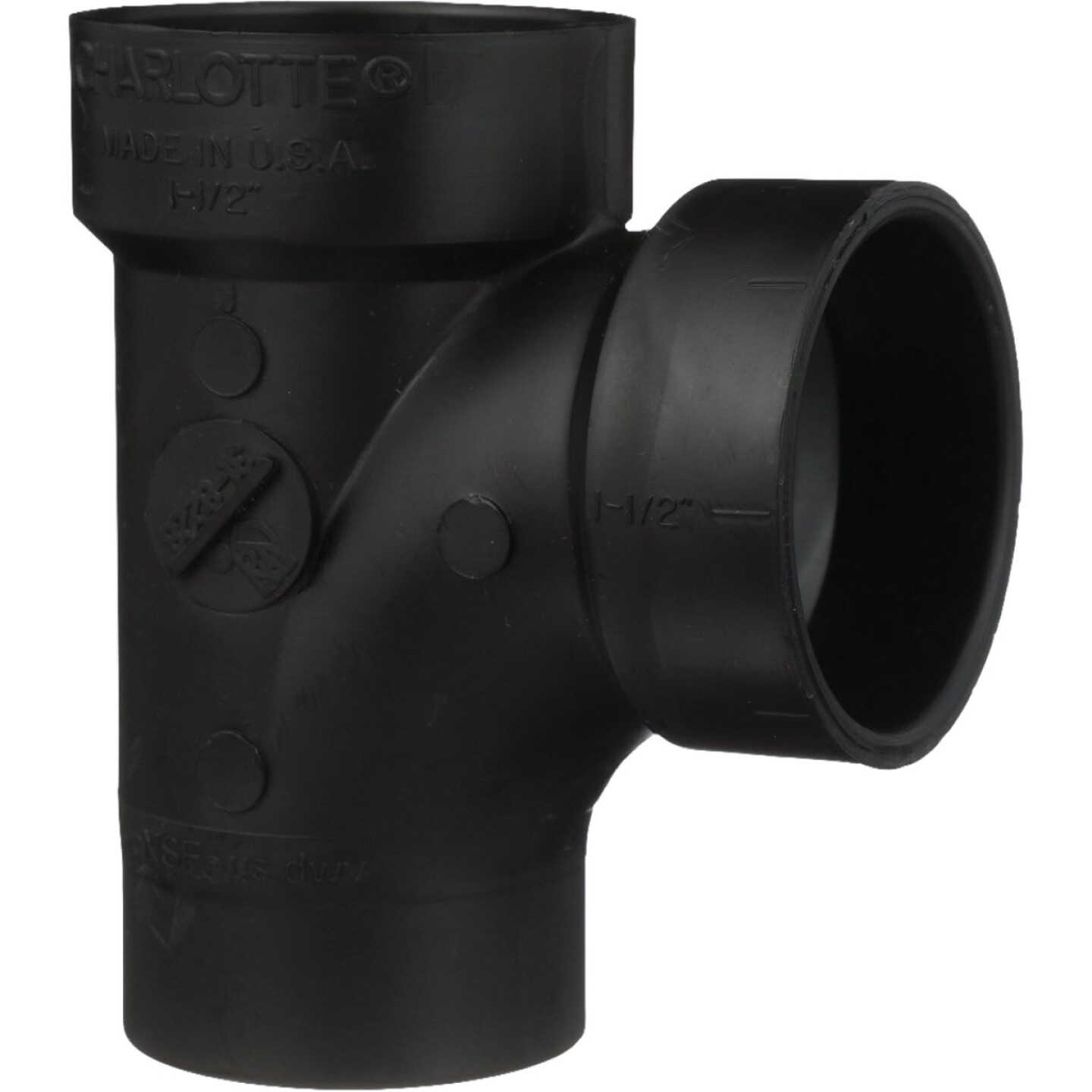 Charlotte Pipe 1-1/2 In. ABS/DWV Sanitary Street Tee, Spigot x Hub x Hub Image 1