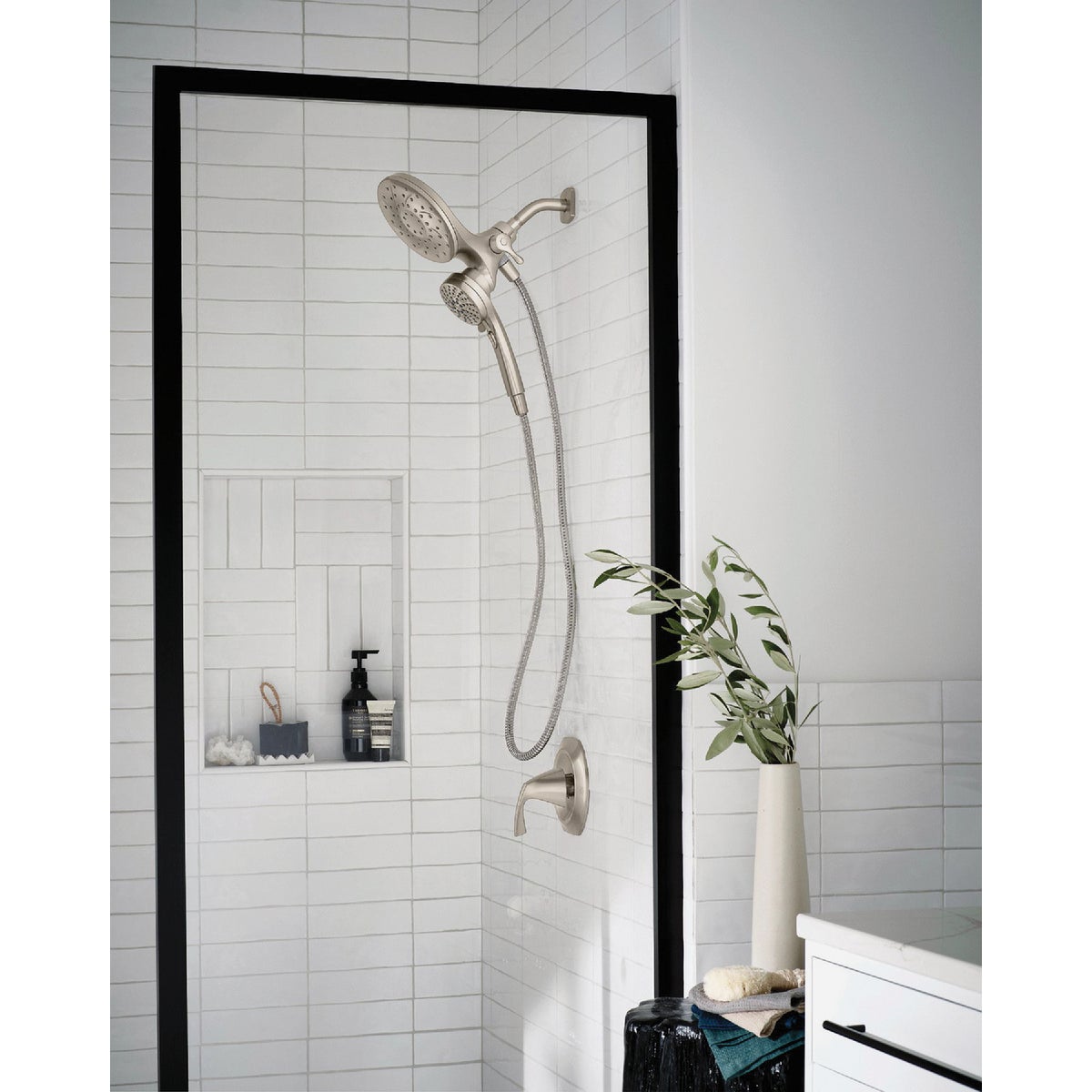 Moen Engage 6-Function Spot Resist Brushed Nickel Standard with Handshower Image 4