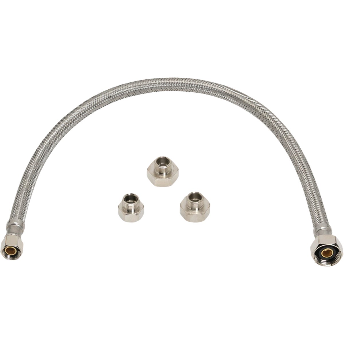Homewerks Universal Connector Kit x 20 in. Faucet Supply Line Braided Stainless Steel