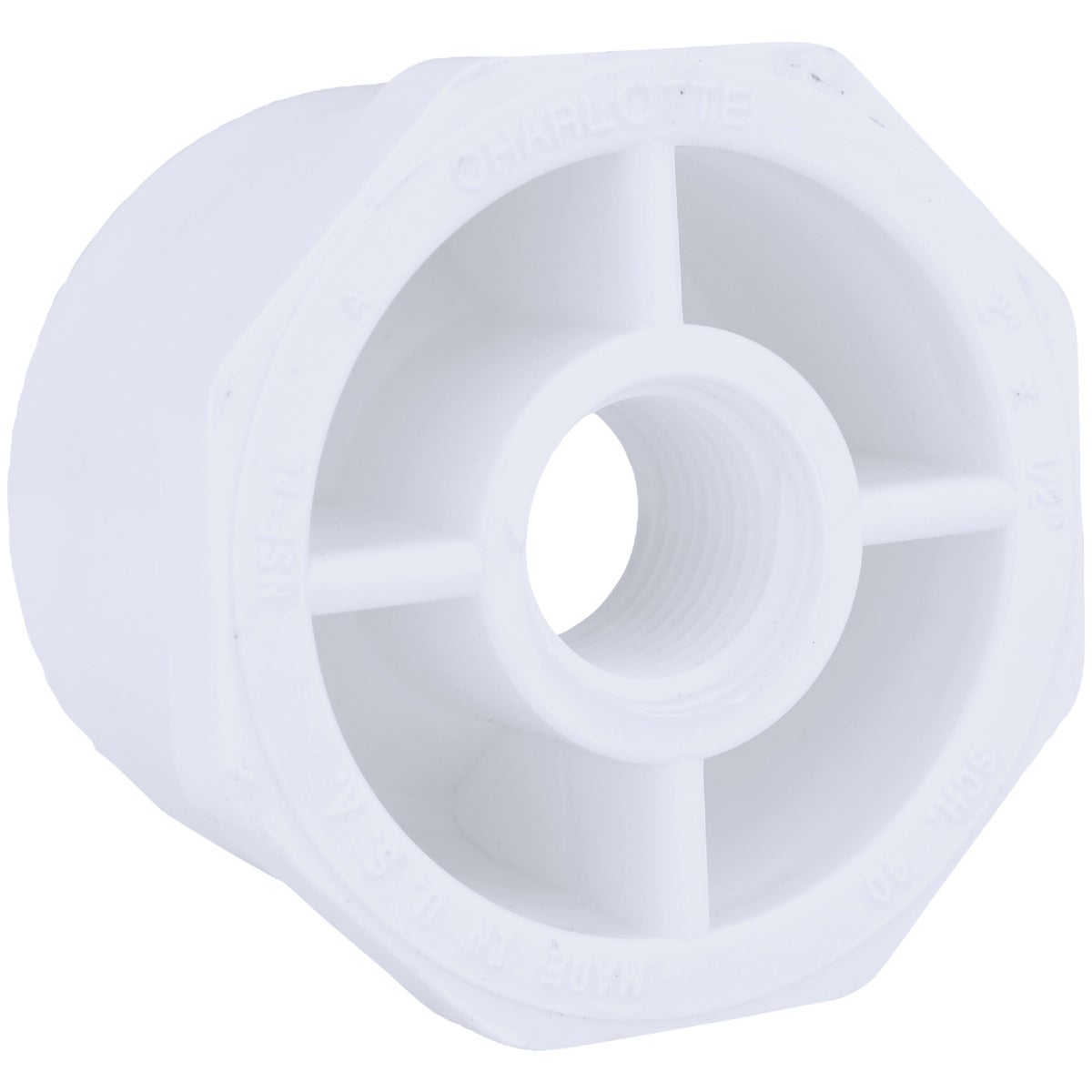 Charlotte Pipe 2 In. SPG x 1/2 In. FPT Schedule 40 PVC Bushing Image 1