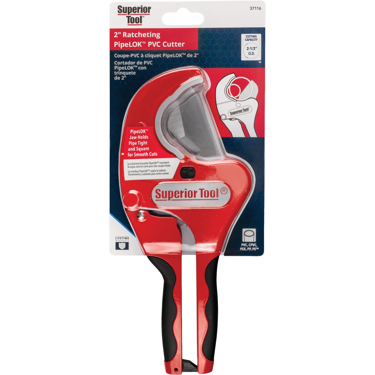Superior Tool PipeLOK 2 In. Ratcheting PVC Cutter Image 7