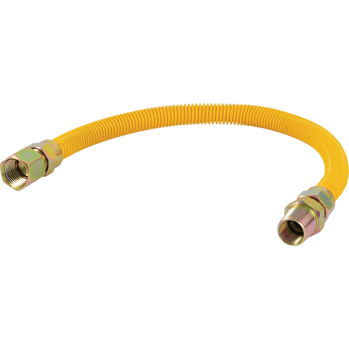 Eastman 3/8 In. OD x 18 In. 1/2 In. FIP x 1/2 In. MIP (Tapped 3/8 In. FIP) Coated Stainless Steel Gas Connector