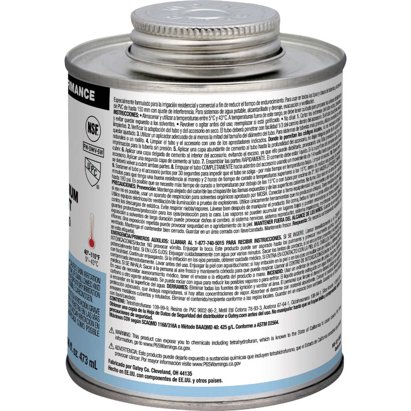 Oatey Rain-R-Shine 16 Oz. Low Voc Medium Bodied Blue PVC Cement Image 3