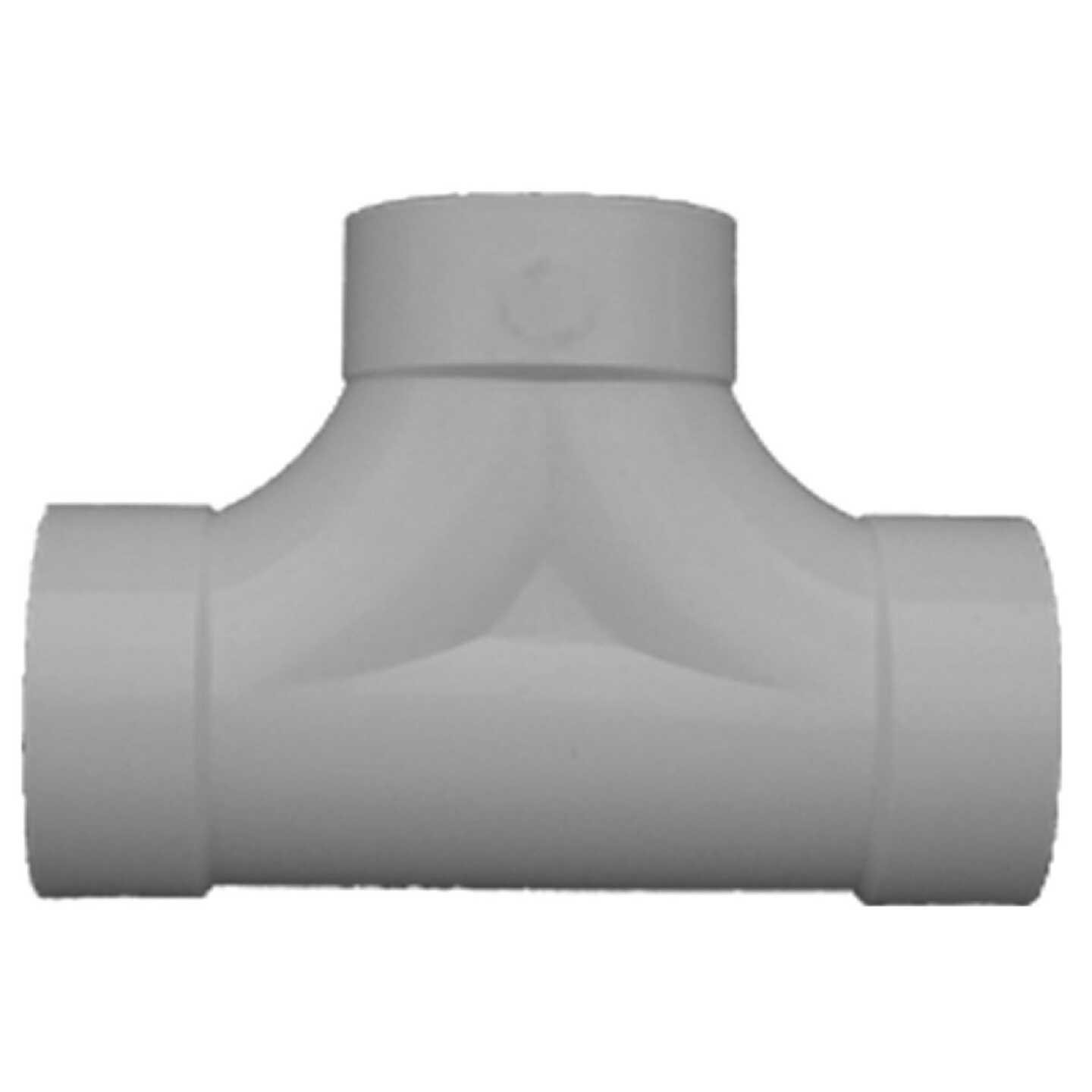 IPEX 4 In. PVC Sewer and Drain Two Way Tee Image 1