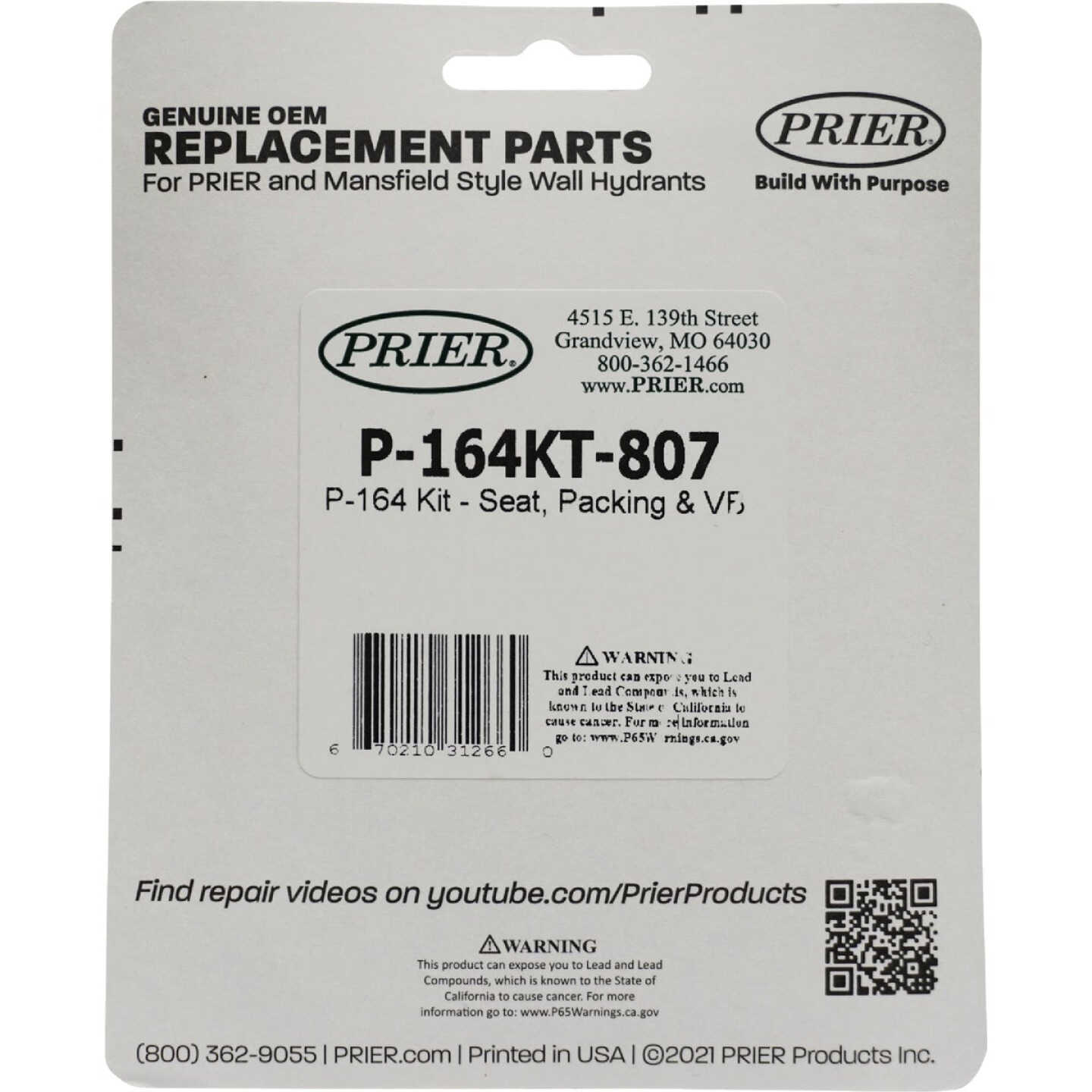 Prier P-164 Complete Wall Hydrant Repair Kit Image 3