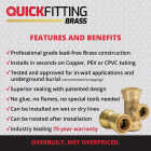 QuickFitting 1/2 In. Push-to-Connect Brass Slip Repair Coupling Image 4