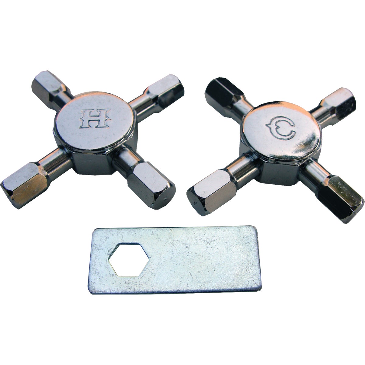 Lasco Replacement Chrome E-Z Tach Fit-All Cross Handle (Pair)