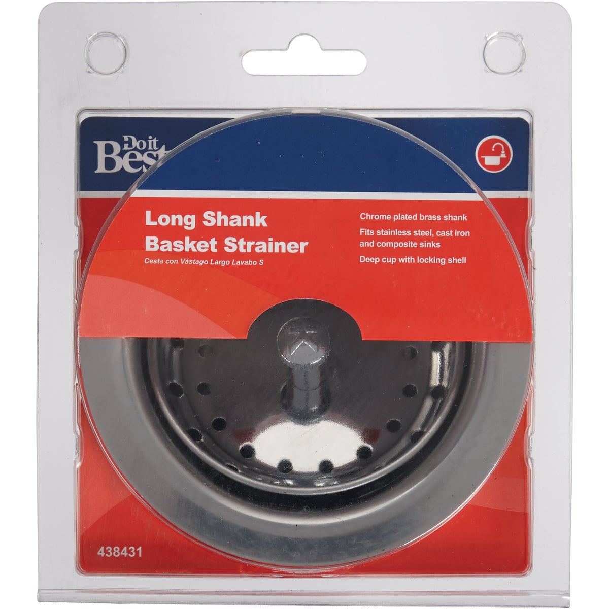 Do it Best 3-1/2 In. Stainless Steel Long Shank Basket Strainer Assembly Image 2