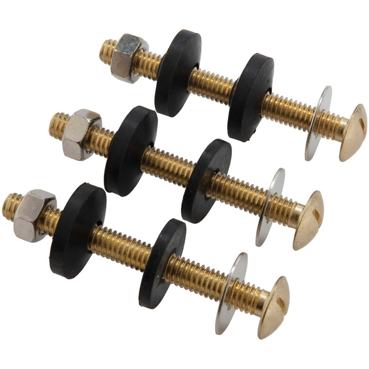 Do it Best 5/16 In. x 3 In. Brass, Sponge Rubber Tank Bolts (3 Pack) Image 1