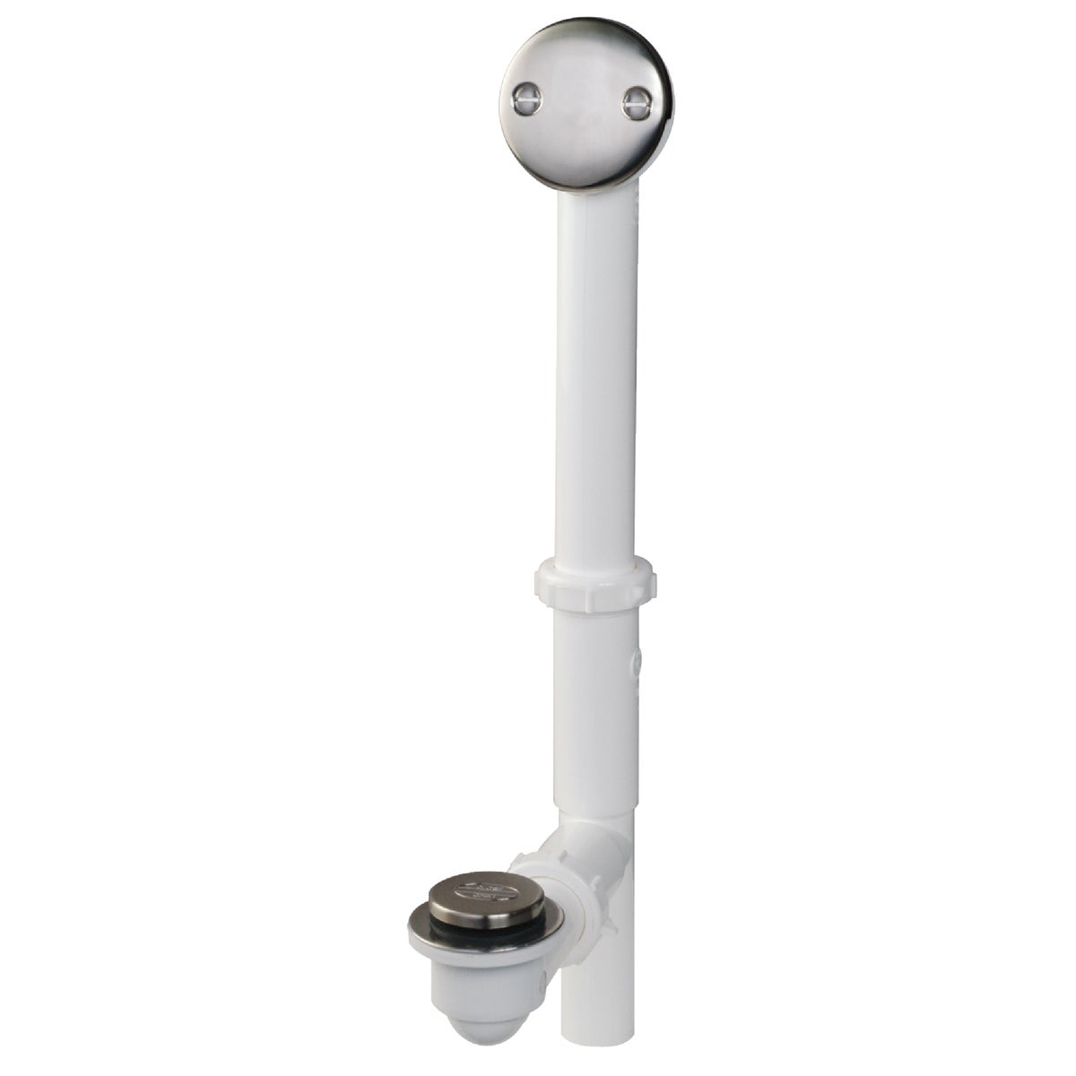 Do it Best Foot Lok Stop Plastic Bath Drain with Brushed Nickel Trim