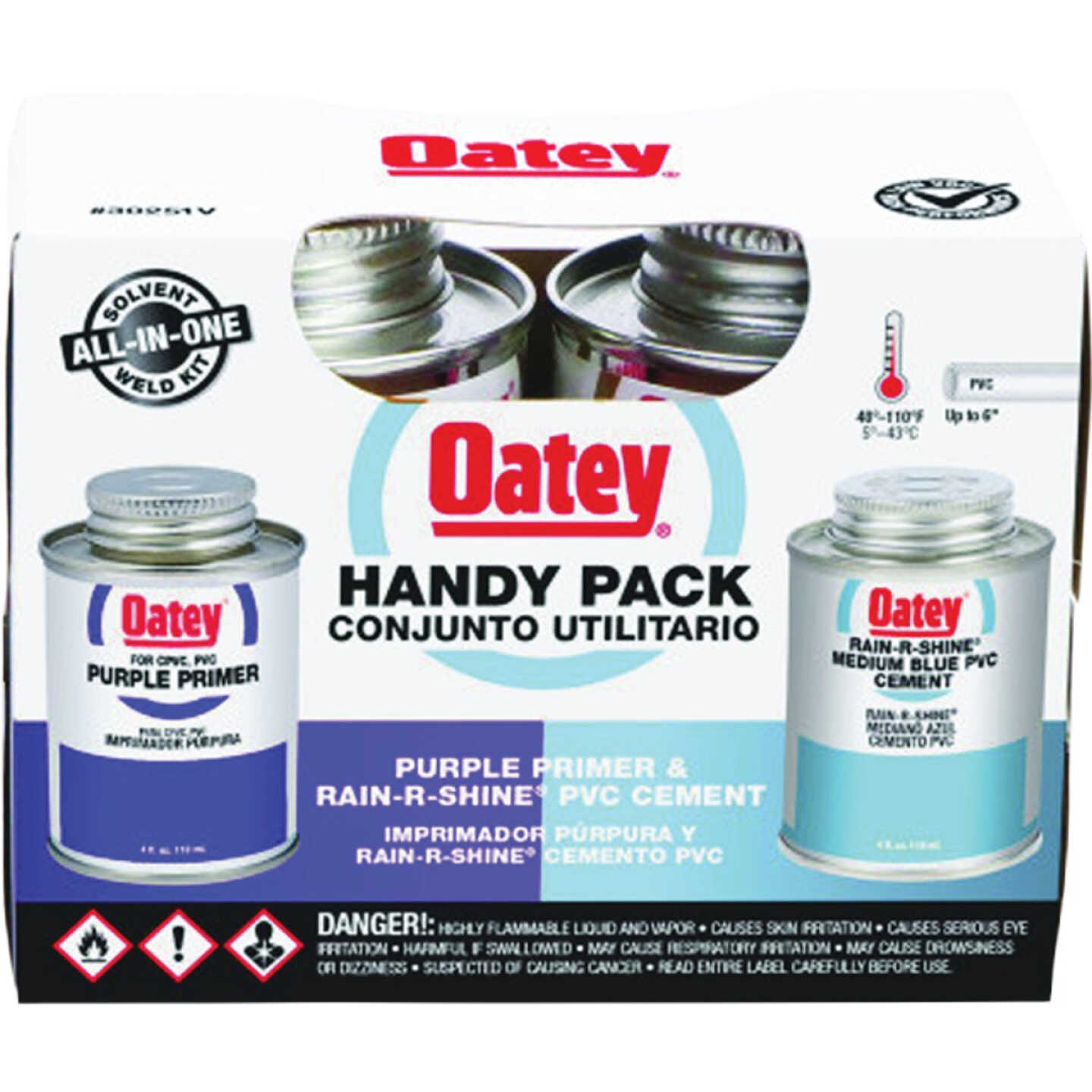 Oatey 4 Oz. Handy Pack Rain R Shine Solvent Pipe Cement Weld Kit Image 1