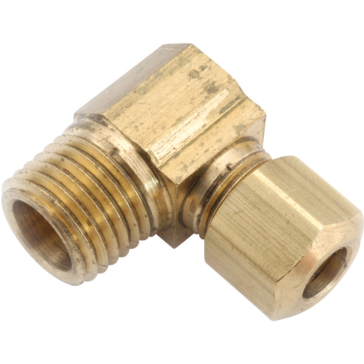 Anderson Metals 1/2 In. x 3/8 In. Male 90 Deg. Compression Brass Elbow (1/4 Bend) Image 1