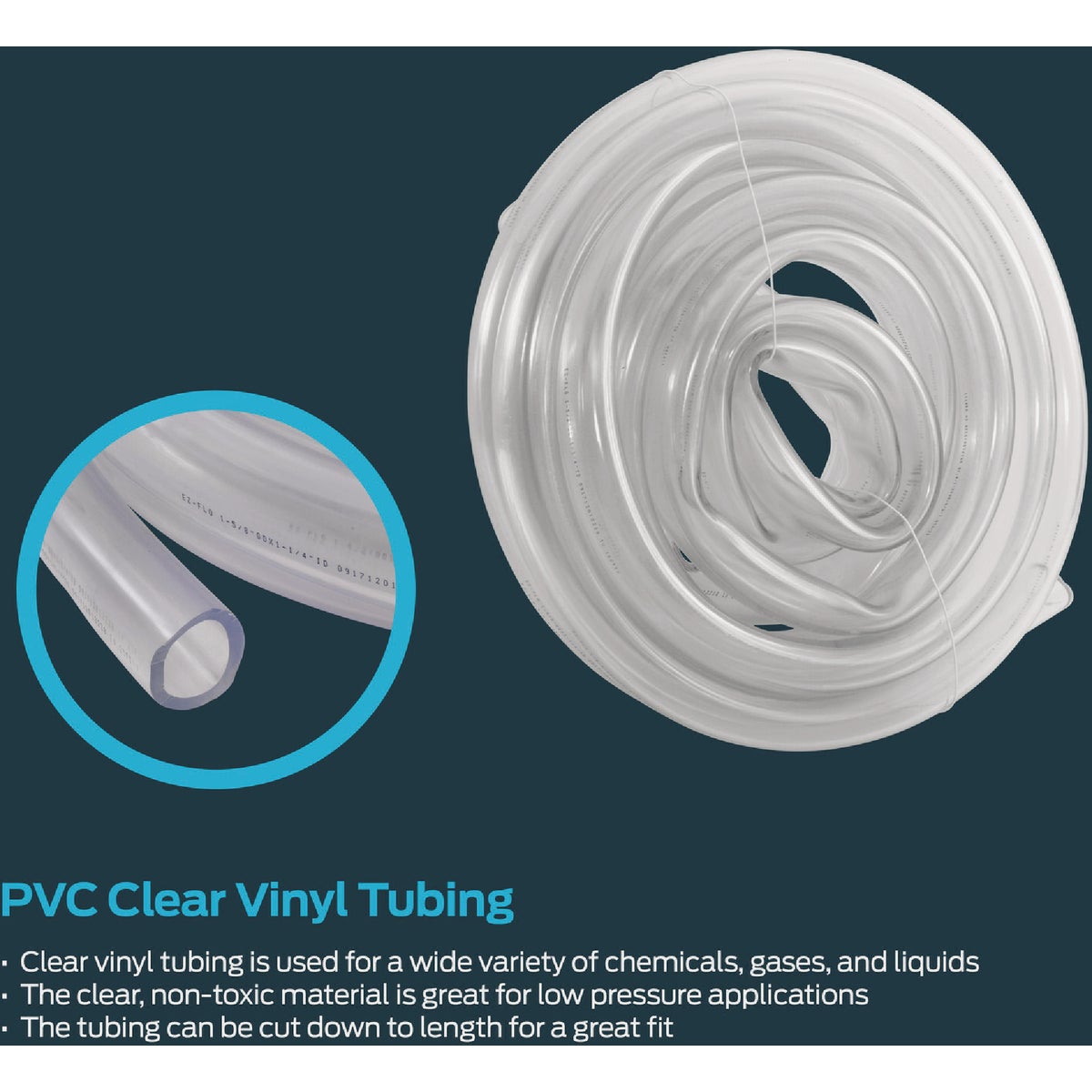 Eastman EZ-Flo 30 Ft. Clear Vinyl Tubing 1 In. ID x 1-1/4 In. OD Bulk Spool Image 2