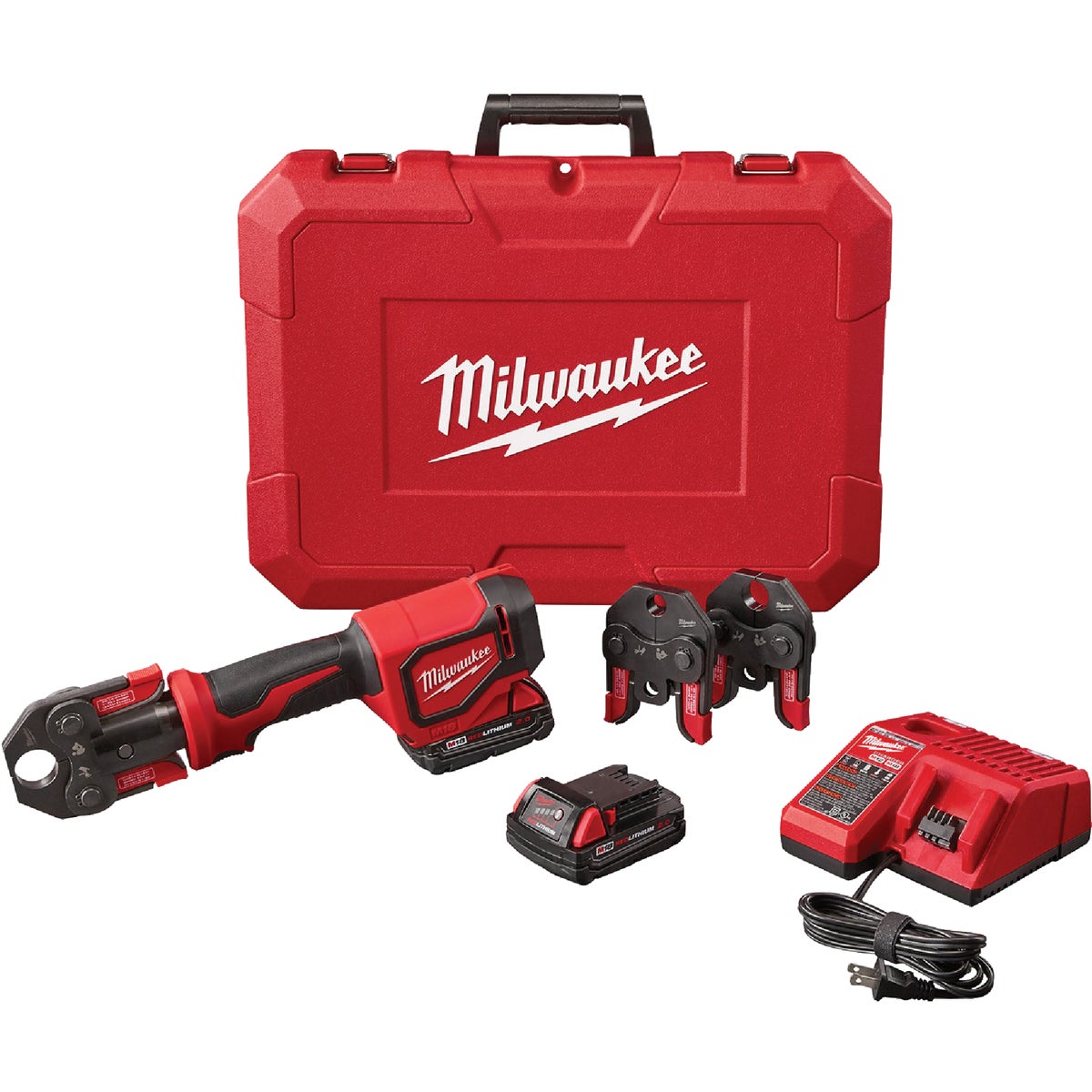 Milwaukee M18 18V Lithium-Ion Short Throw Cordless Press Tool Kit with 3 PEX Crimp Jaws
