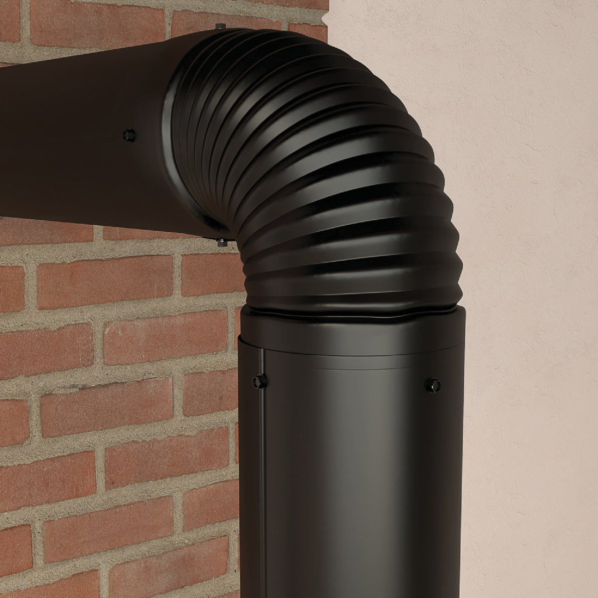 Imperial 24 Ga. 6 In. Black Corrugated Stove Pipe Elbow Image 2