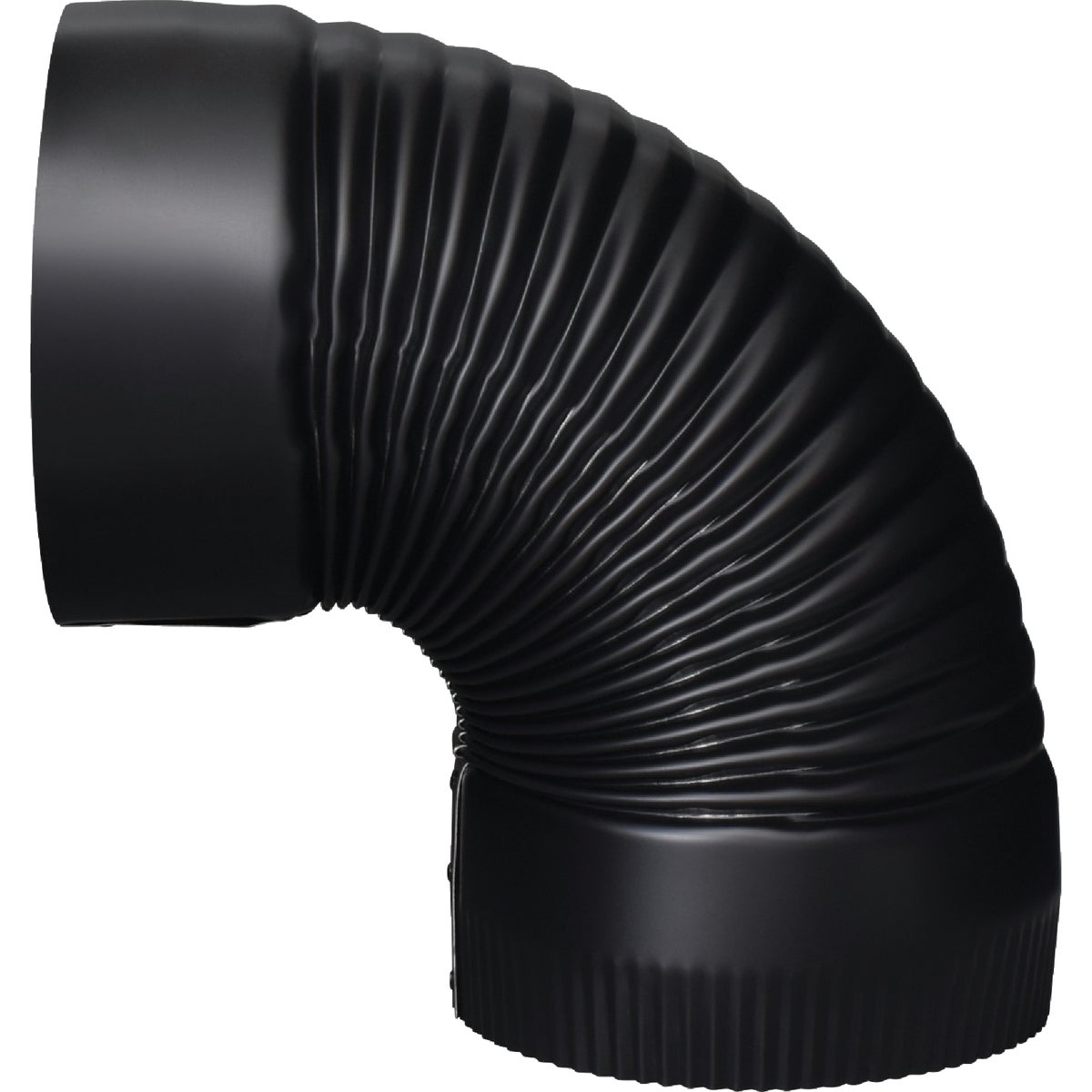 Imperial 24 Ga. 6 In. Black Corrugated Stove Pipe Elbow Image 4