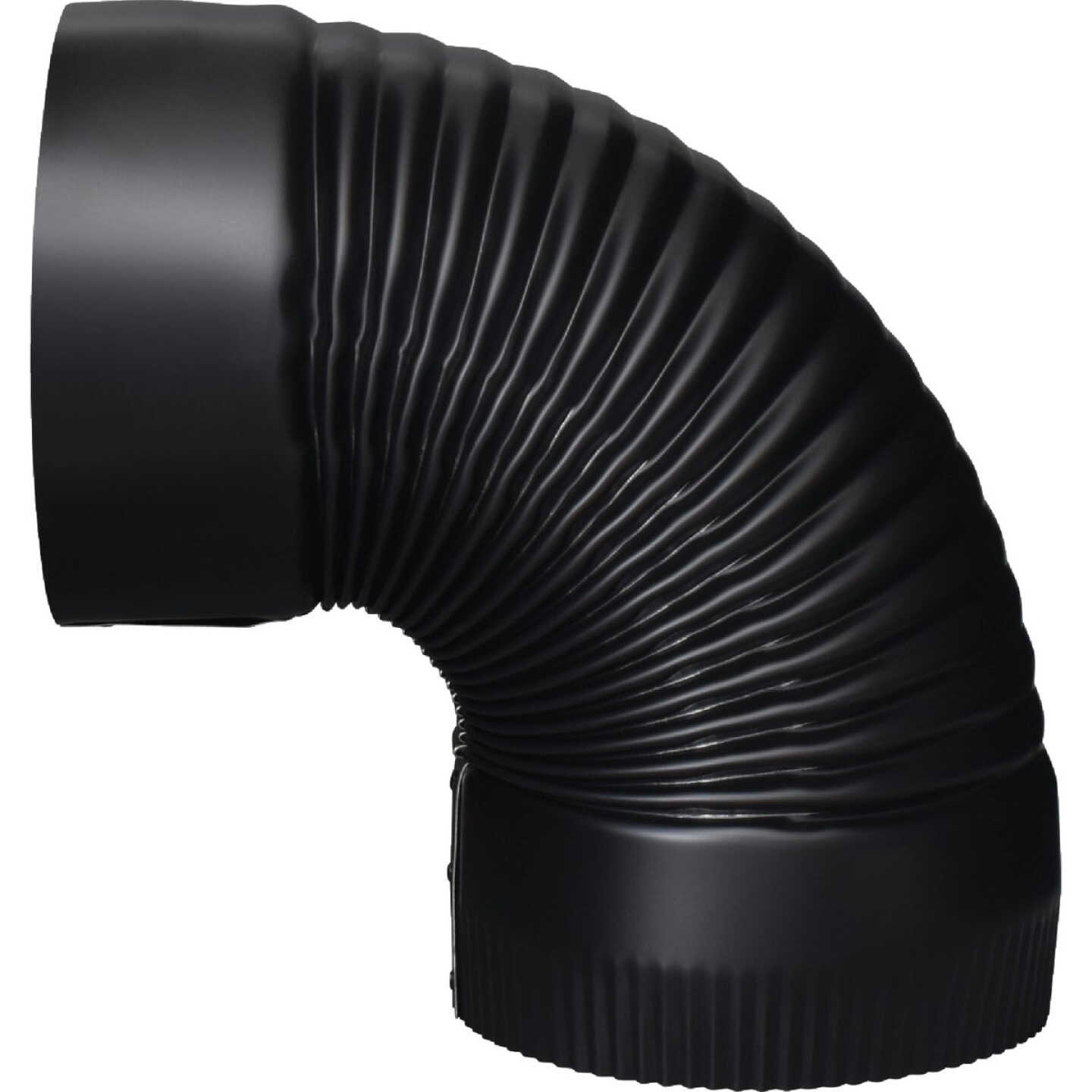 Imperial 24 Ga. 6 In. Black Corrugated Stove Pipe Elbow Image 4