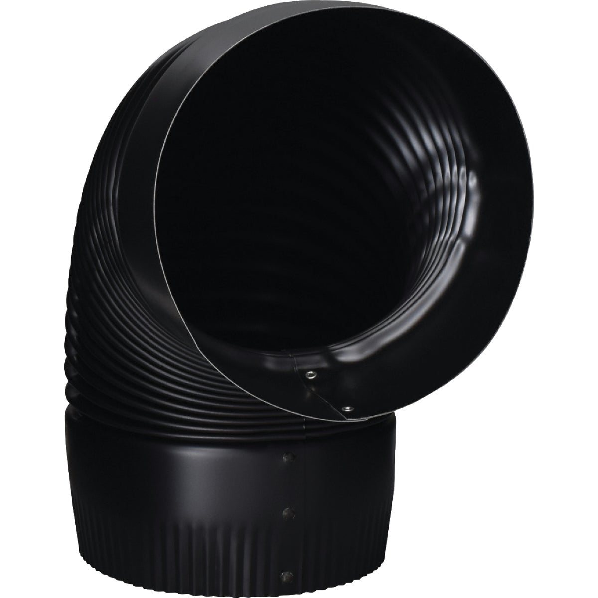 Imperial 24 Ga. 6 In. Black Corrugated Stove Pipe Elbow Image 3