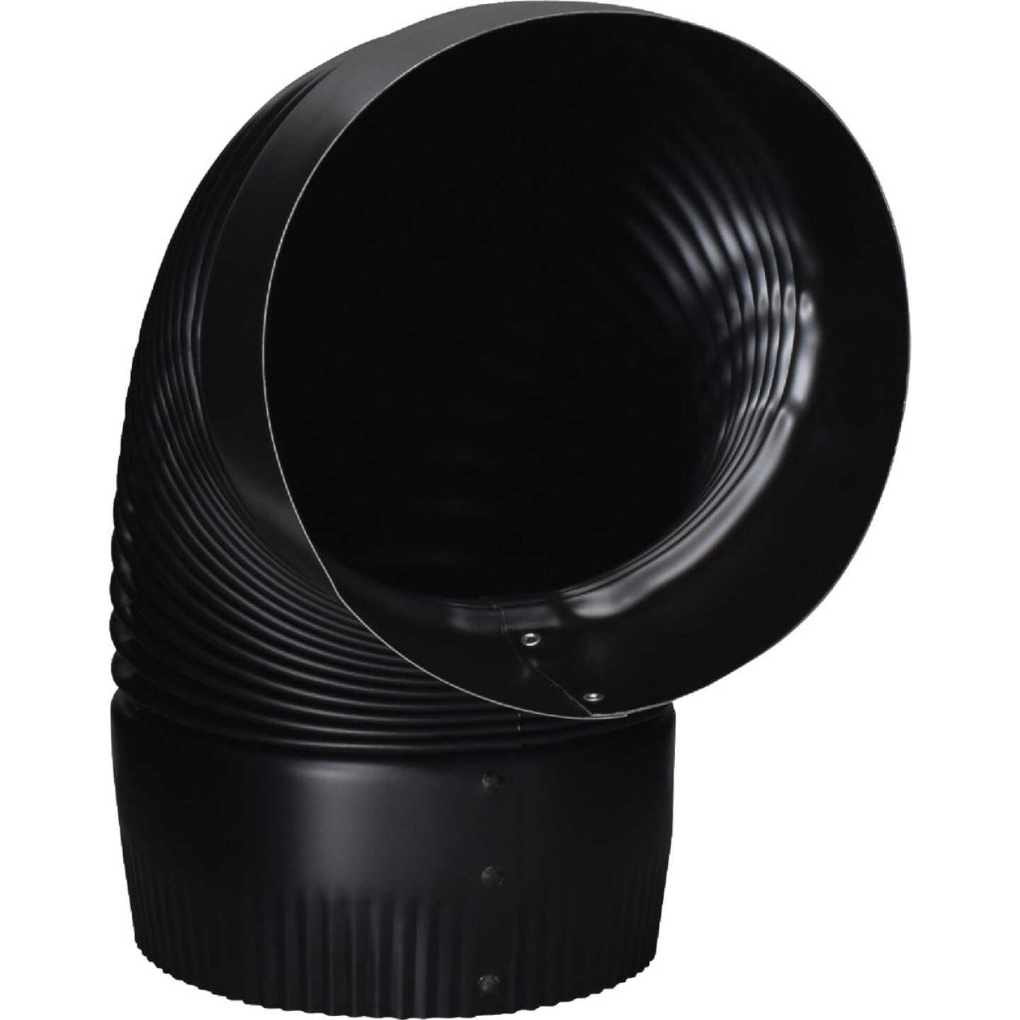 Imperial 24 Ga. 6 In. Black Corrugated Stove Pipe Elbow Image 3
