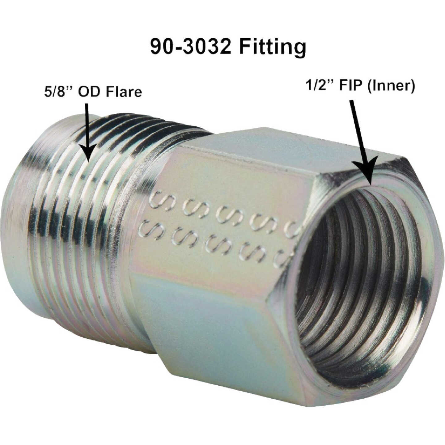 Dormont 5/8 In. OD Male Flare x 1/2 In. FIP Zinc-Plated Carbon Steel Adapter Gas Fitting, Bulk Image 1